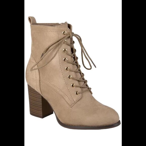 Journee Collection Shoes - Journee Collection Women's Baylor Heel Booties Taupe - Medium